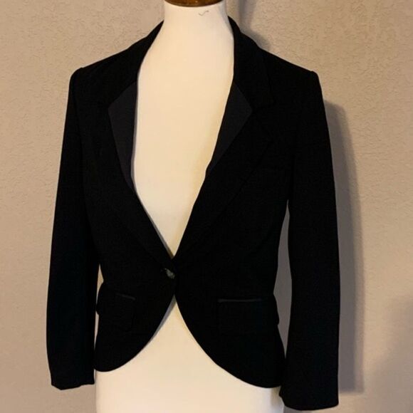 Elizabeth & James Black 3/4 Sleeve Blazer M Jacket - Picture 1 of 10